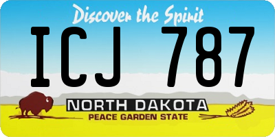 ND license plate ICJ787