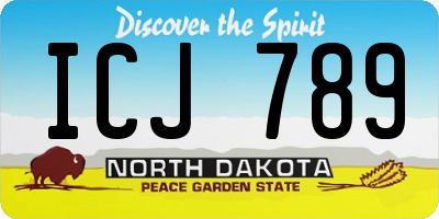 ND license plate ICJ789