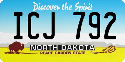 ND license plate ICJ792