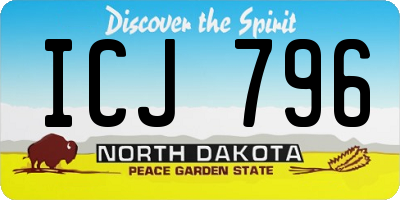 ND license plate ICJ796