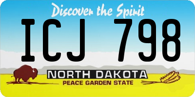 ND license plate ICJ798