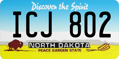 ND license plate ICJ802