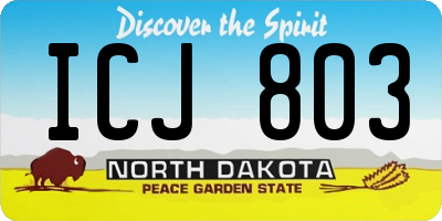 ND license plate ICJ803