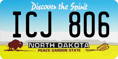 ND license plate ICJ806