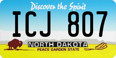 ND license plate ICJ807