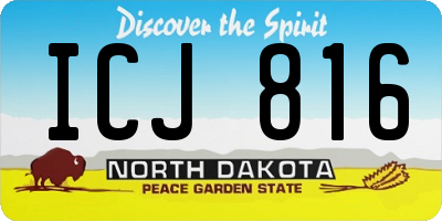 ND license plate ICJ816