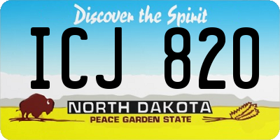 ND license plate ICJ820