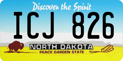 ND license plate ICJ826