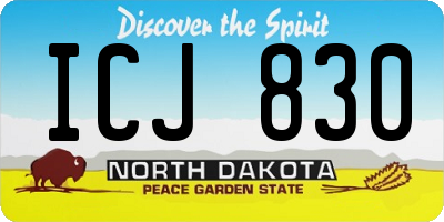 ND license plate ICJ830