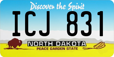 ND license plate ICJ831