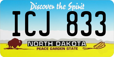 ND license plate ICJ833