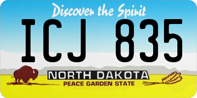 ND license plate ICJ835