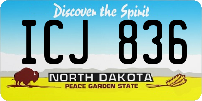 ND license plate ICJ836