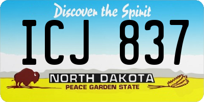 ND license plate ICJ837