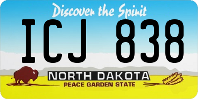 ND license plate ICJ838