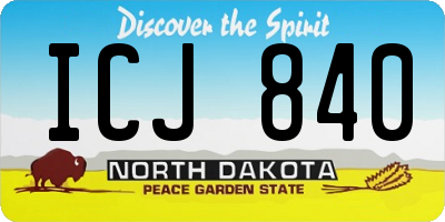 ND license plate ICJ840