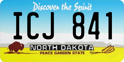 ND license plate ICJ841