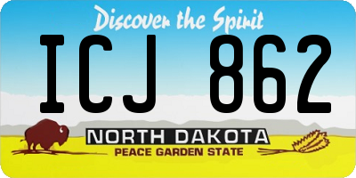 ND license plate ICJ862