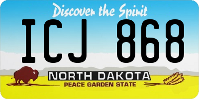 ND license plate ICJ868