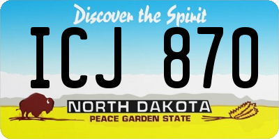 ND license plate ICJ870