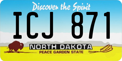 ND license plate ICJ871