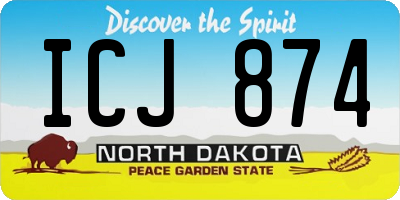 ND license plate ICJ874