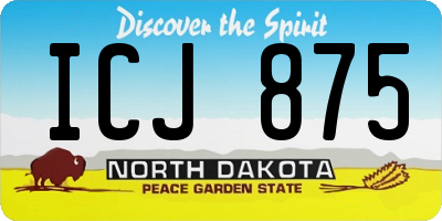 ND license plate ICJ875
