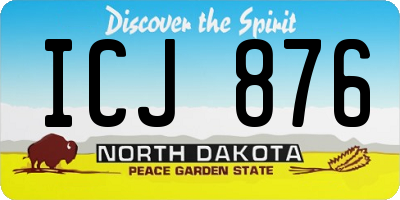 ND license plate ICJ876