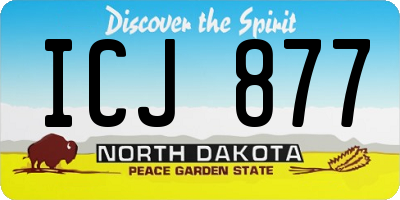 ND license plate ICJ877