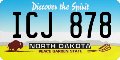 ND license plate ICJ878