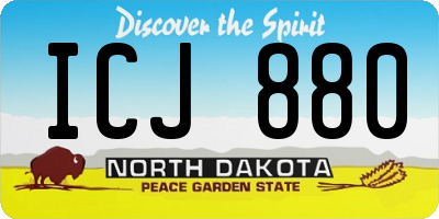 ND license plate ICJ880