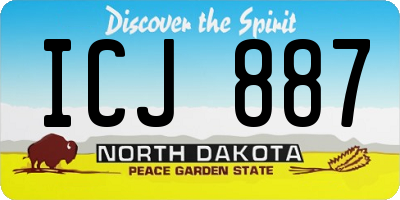 ND license plate ICJ887