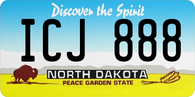 ND license plate ICJ888