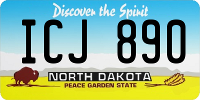ND license plate ICJ890