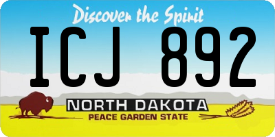 ND license plate ICJ892