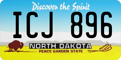 ND license plate ICJ896
