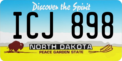ND license plate ICJ898