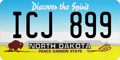 ND license plate ICJ899