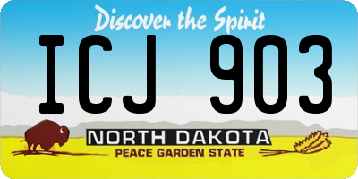 ND license plate ICJ903