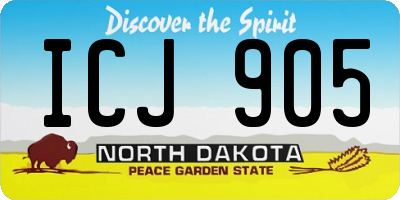 ND license plate ICJ905