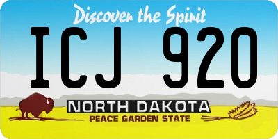 ND license plate ICJ920