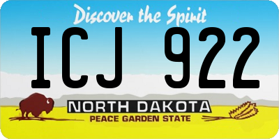 ND license plate ICJ922