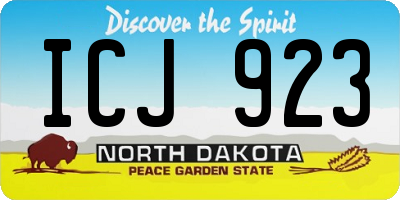 ND license plate ICJ923
