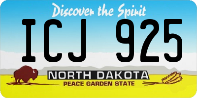 ND license plate ICJ925