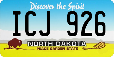ND license plate ICJ926