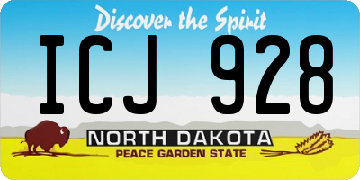 ND license plate ICJ928