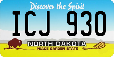 ND license plate ICJ930