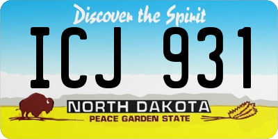 ND license plate ICJ931