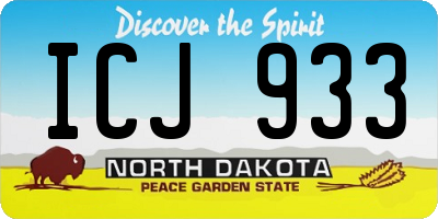 ND license plate ICJ933