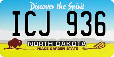 ND license plate ICJ936